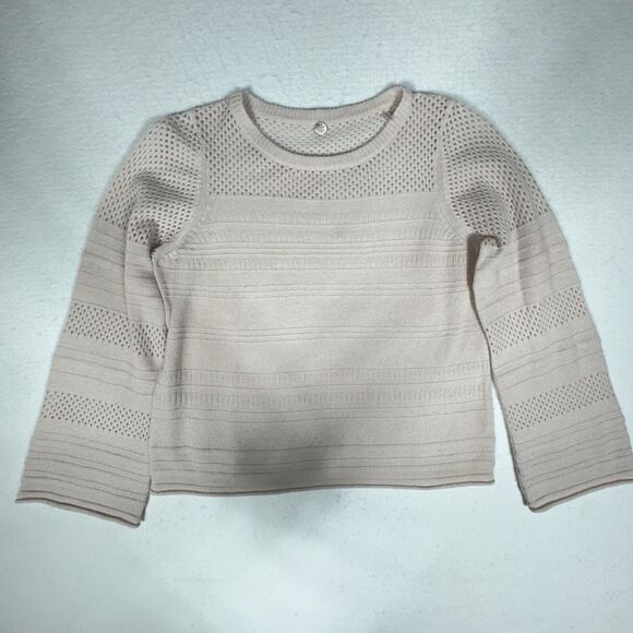 Margaret O’Leary 100% Cashmere Sweater Blush Bell Sleeve size Large - Picture 1 of 8